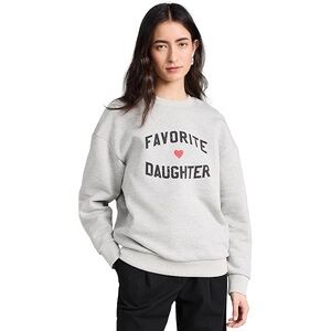 Favorite Daughter Heather Gray Heart Graphic Sweatshirt Size Small NWT